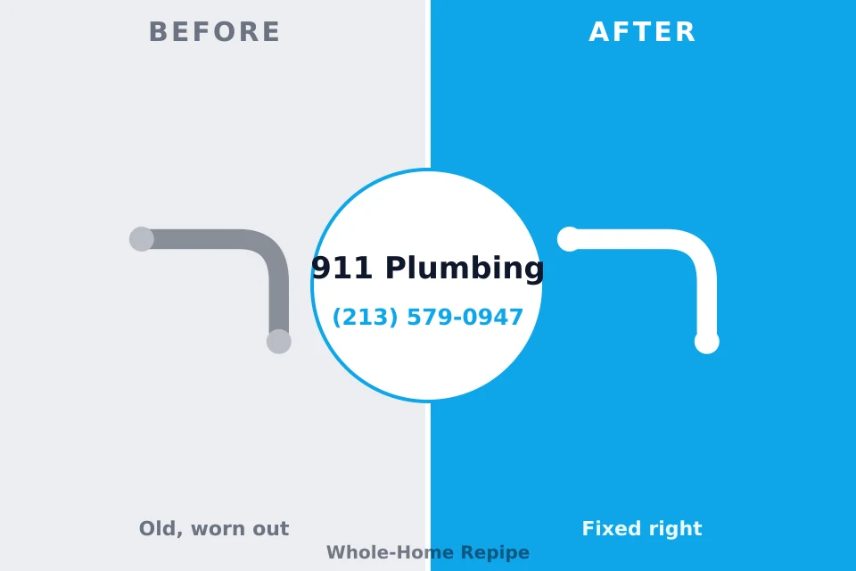 Before and after: plumbing repair Clarksville, VA